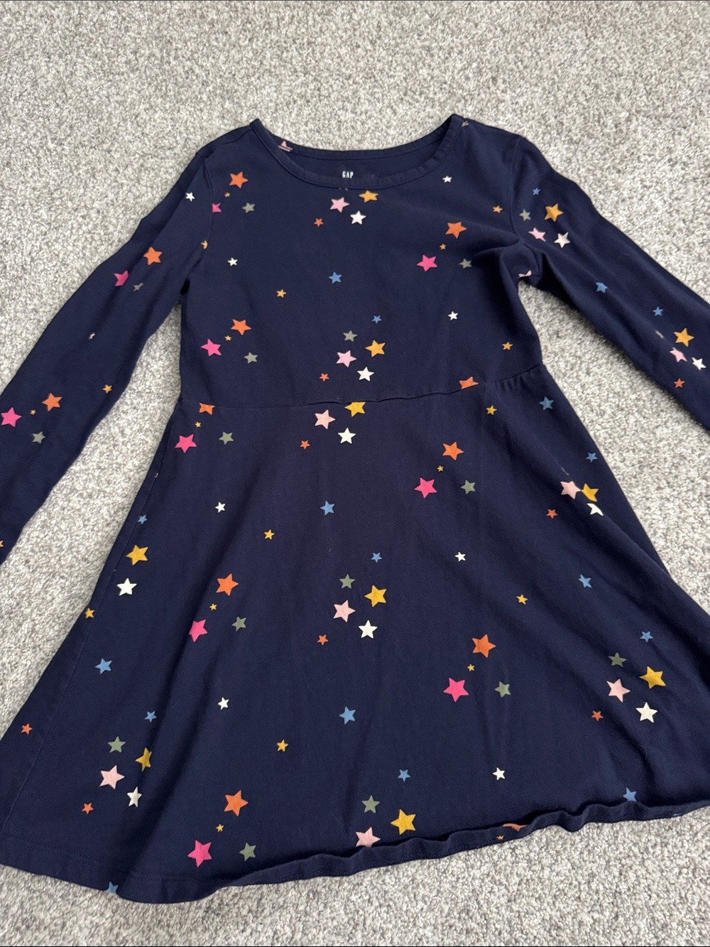 GAP Navy Long Sleeve Star Print Dress